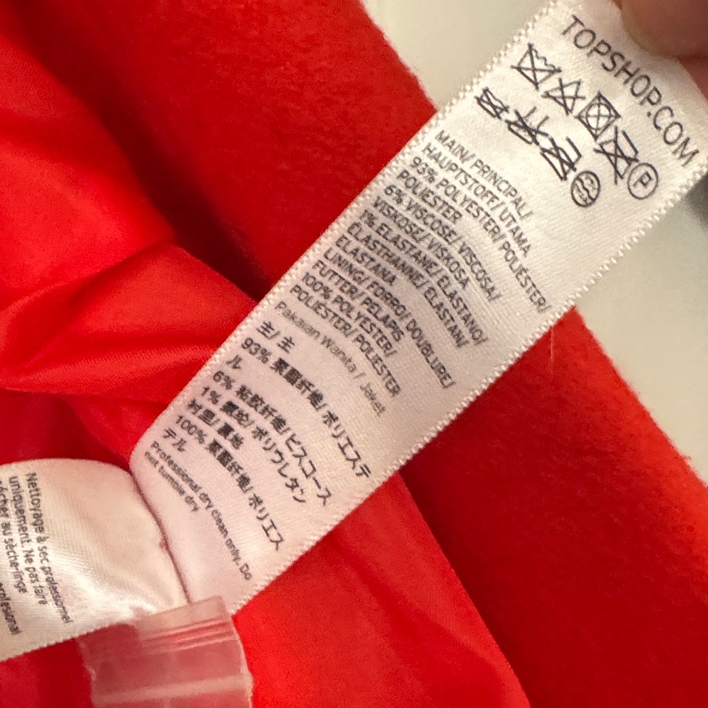 Topshop Bold Red Blazer Coat - Picture 4 of 5